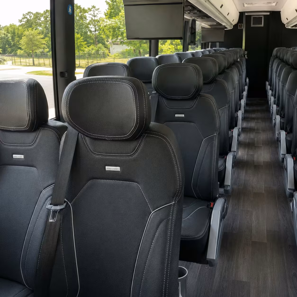 oakland charter bus rental interior