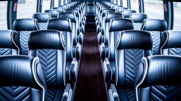oakland 54 passenger charter bus inside