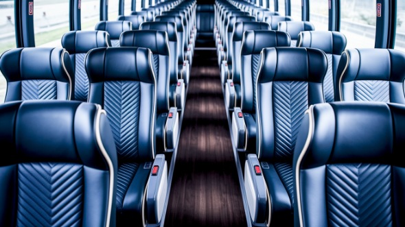 oakland 55 passenger charter bus inside